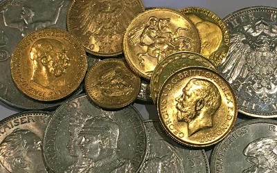 Alte wertvolle Münzen im Kunstatelier Berlin