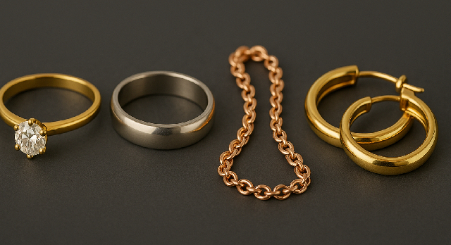 Verschiedene Goldlegierungen